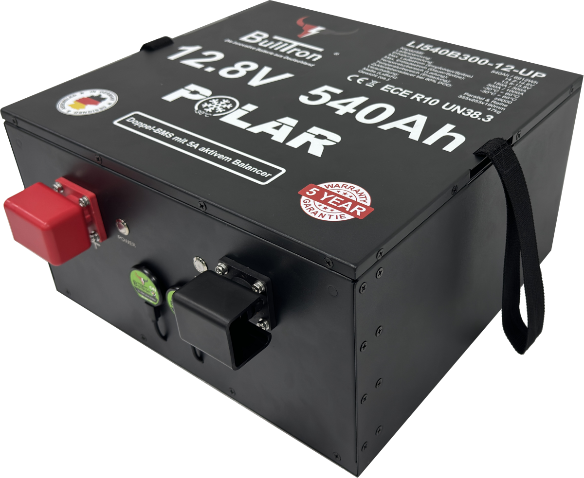 540Ah BullTron Polar LiFePO4 12.8V Akku mit Smart Doppel-BMS, Bluetooth App und Heizung