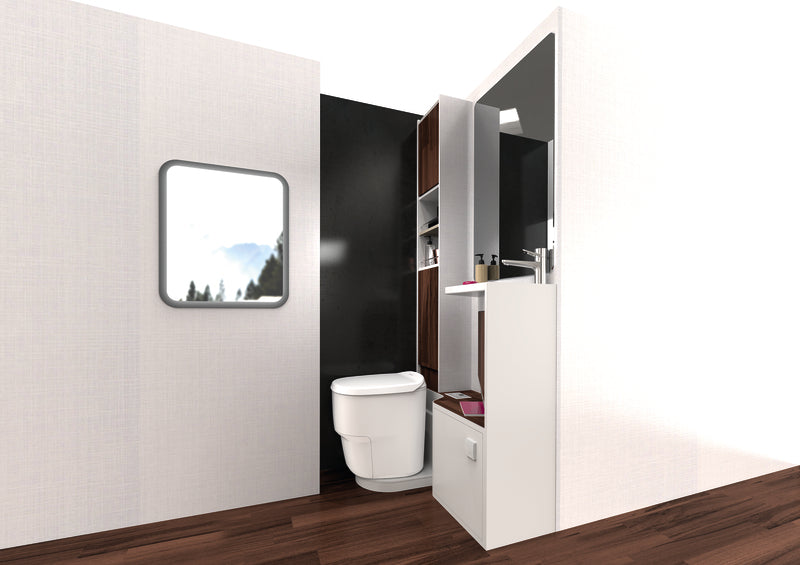 Clesana C1 – wasserlose Toilette mit L-Adapter inkl. Montage