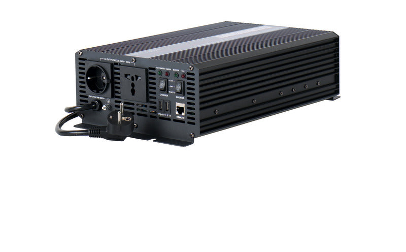 Carbest Sinus-Wechselrichter mit Netzvorrangschaltung u. integriertem Ladegerät, 2000W
