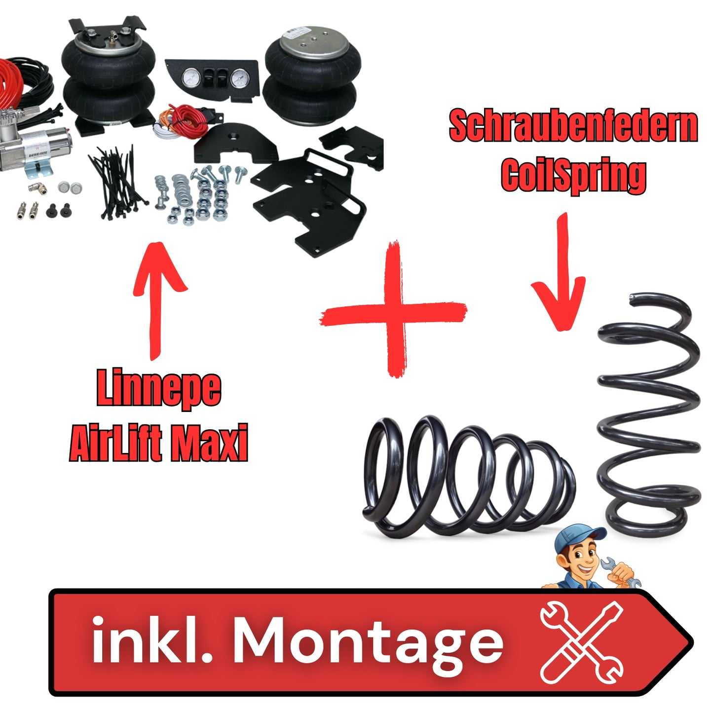Linnepe AirLift Maxi inkl. CoilSprings Schraubenfedern - Fiat Ducato
