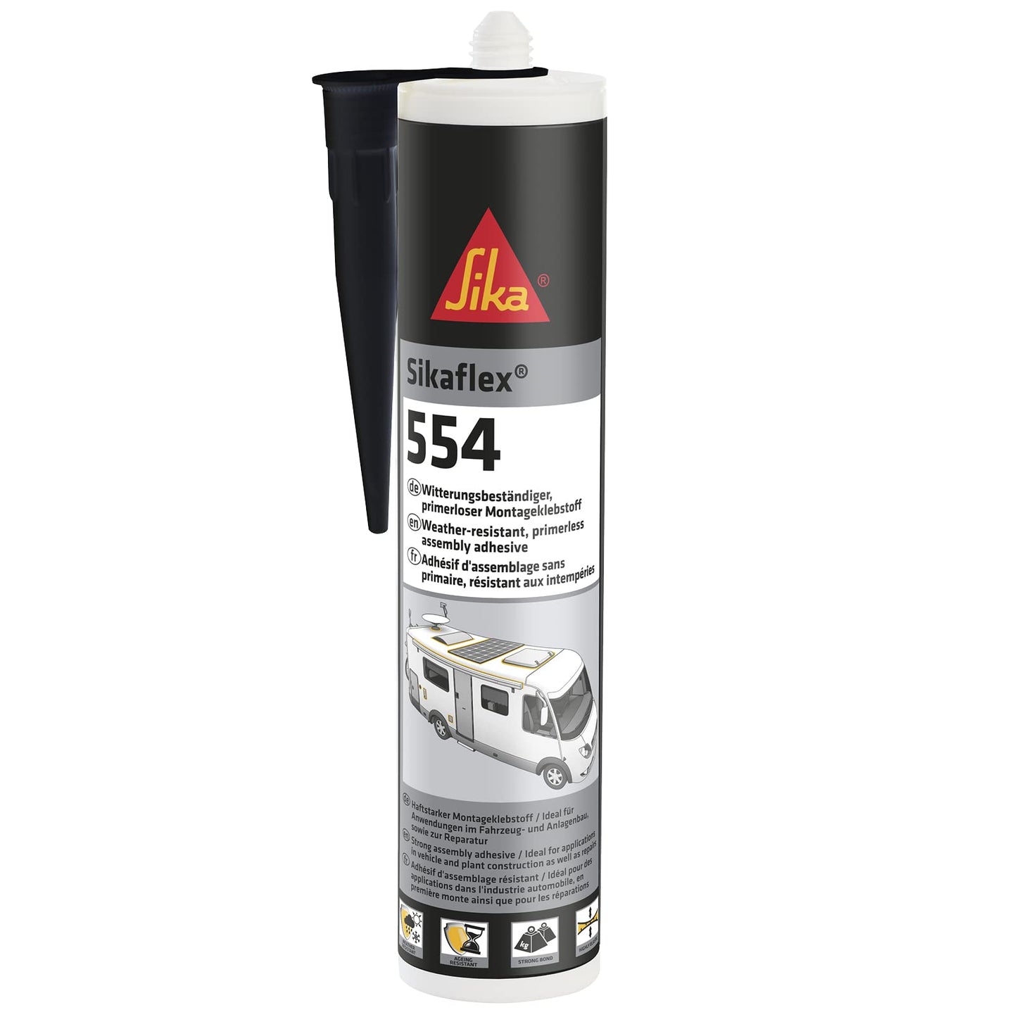 Montageklebstoff Sikaflex-554 Schwarz - 300 ml Kartusche