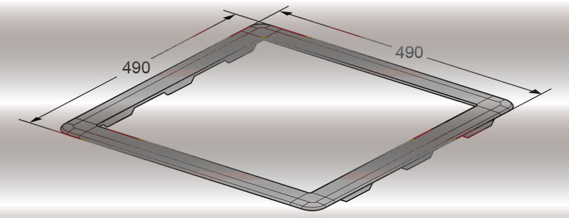 Adapterrahmen Ducato für Dachklimaanlagen / Dachfenster 40x40cm