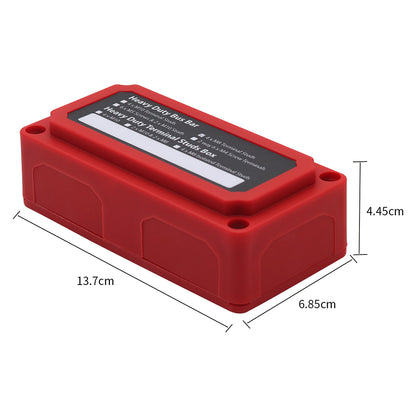BusBar Box Rot 4 x M8 Anschlussbolzen inkl. Abdeckung und Befestigungsschrauben